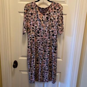 Connected Apparel Casual Sheath Dress Pink and Black Size 14
